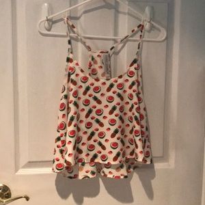 Vintage Gypsy Warrior fruit print crop top